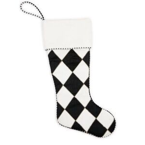 Mackenzie-Childs Courtly Noel Cream Harlequin Stocking NWT!